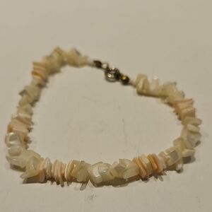 Mother of Pearl Cream and Pinkish 8" Bracelet